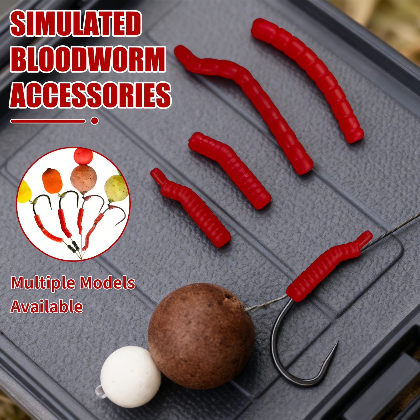 Red Artificial Bloodworm Hook  - Aglaonema Red avis et prix