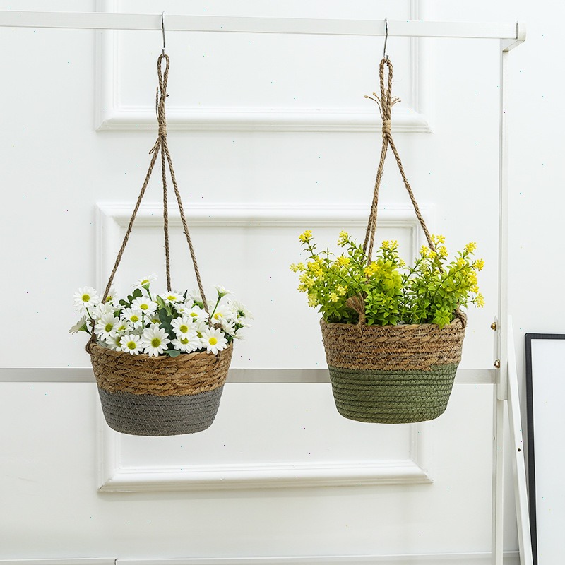 Straw Hanging Basket Flower Po - Spider Plant Hanging avis et prix