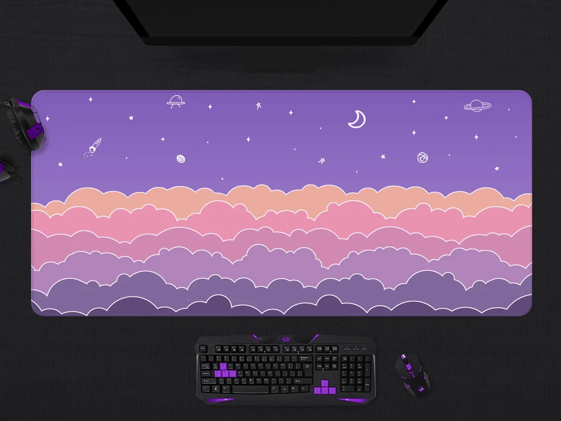 Kawaii Deskmat purple Cute Mou - Tradescantia Purple avis et prix