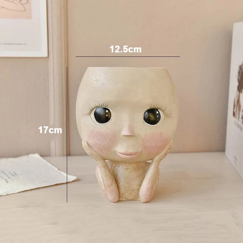 Girls Face Head Flower Planter - Echeveria Succulent avis et prix