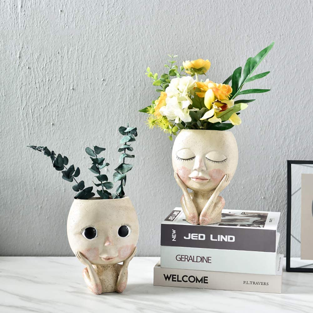 Girls Face Head Flower Planter - Echeveria Succulent avis et prix